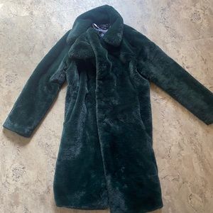 Emerald Green Faux Fur Coat